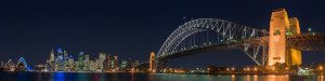 Sydney, Harbour Bridge at night